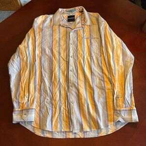 Tommy Bahama Silk Blend Striped Shirt (Large)